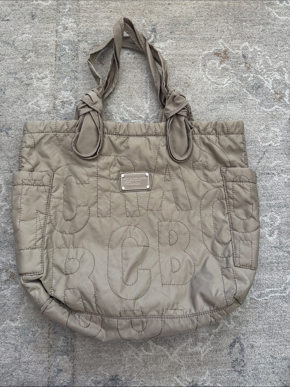 Marc by Marc Jacobs Quilted Logo Tote - Taupe/Beige